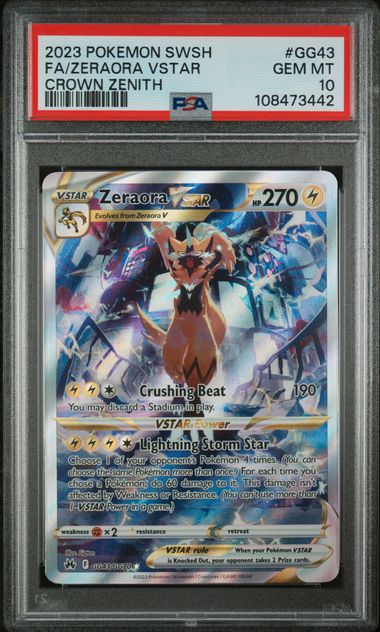 Zeraora VSTAR GG43/GG70 Crown Zenith PSA 10 108473442