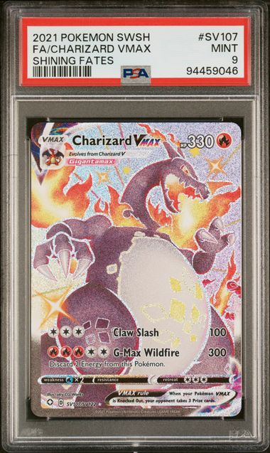 Charizard VMAX SV107/SV122 Sword & Shield: Shining Fates PSA 9 66798054