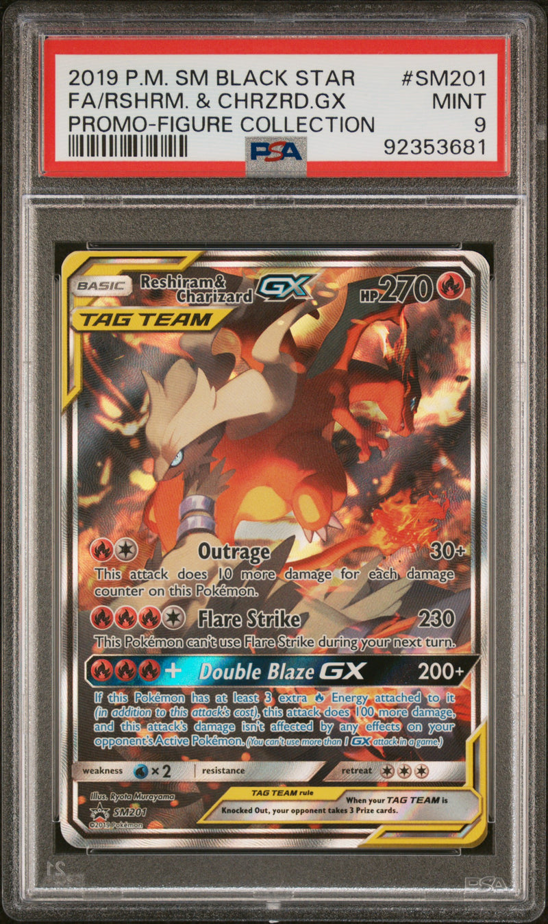 Reshiram & Charizard GX Tag Team SM201 PSA 9 92353681