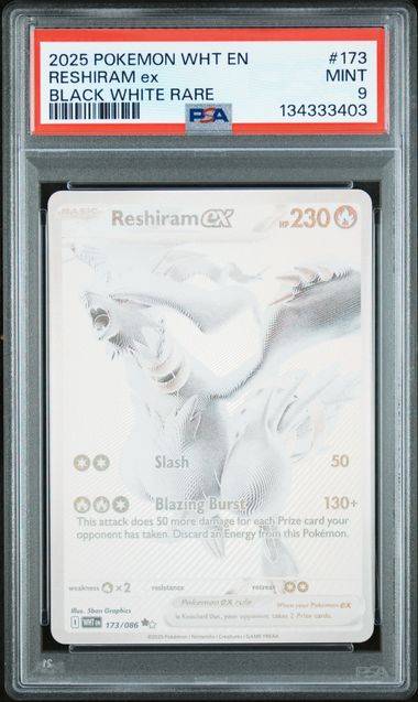 Reshiram ex 173/086 White Flare PSA 9 134333403