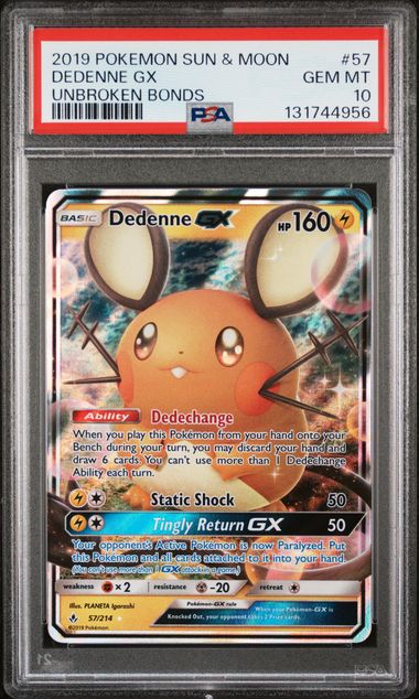 Dedenne GX 57/214 Unbroken Bonds PSA 10 131744956