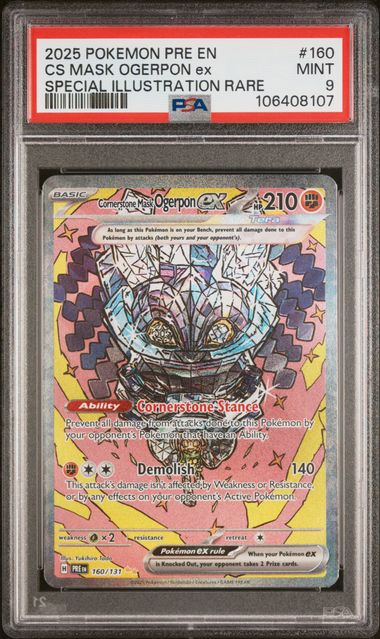 Cornerstone Mask Ogerpon ex 160/131 Prismatic Evolutions PSA 9 106408107