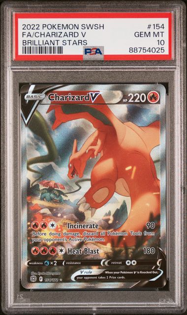 Charizard V 154/173 Brilliant Stars PSA 10 88754025