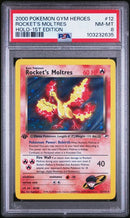 Rocket's Moltres- Holo 12/132 Gym Heroes 1st Edition PSA 8 103232635