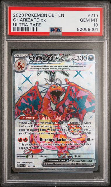 Charizard ex 215/197 Obsidian Flames PSA 10 82058061
