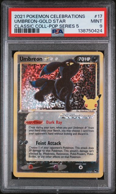 Umbreon Gold Star 17/17 Celebrations Classic Collection PSA 9 138750424