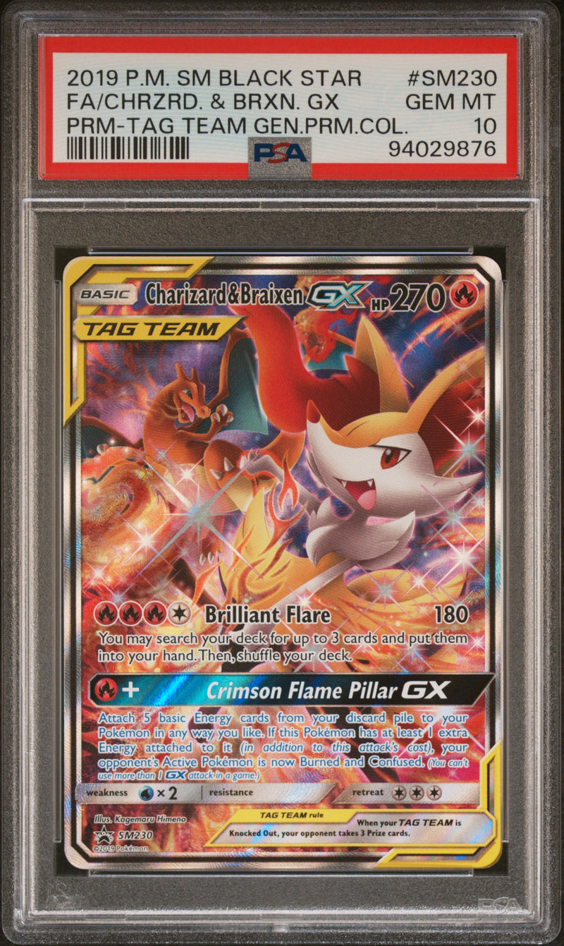 Charizard & Braixen GX SM230 Tag Team Collection Promo PSA 10 94029876