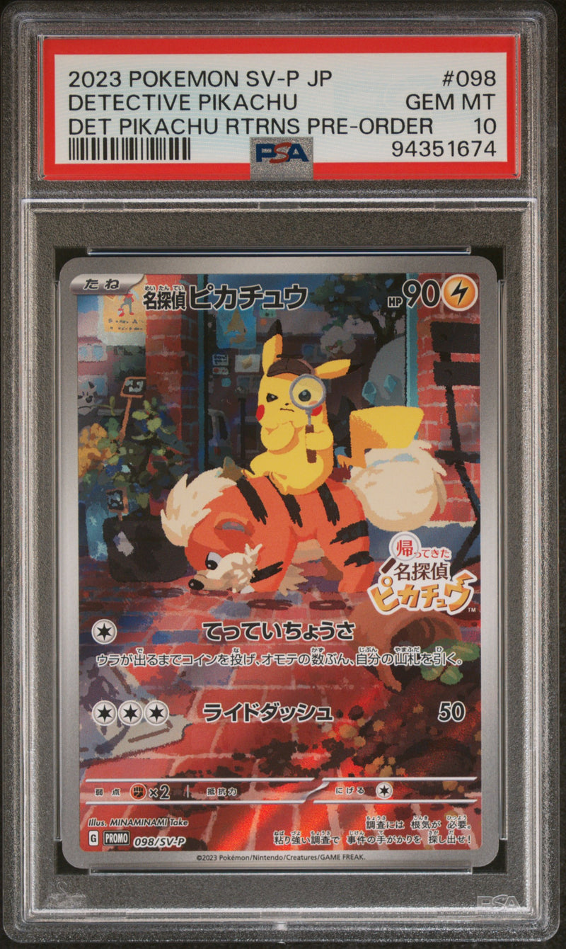 Detective Pikachu JPN 098/SV-P Detective Pikachu Returns Promo PSA 10 94351674