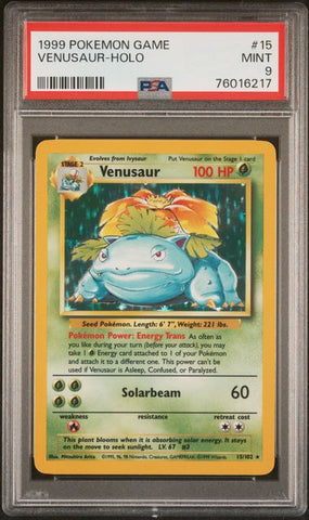 Venusaur - Holo 15/102 Base Set PSA 9 76016217