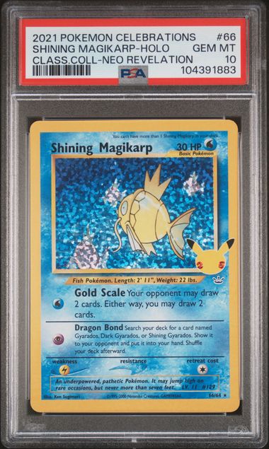 Shining Magikarp 66/64 Celebrations: Classic Collection PSA 10 104391883