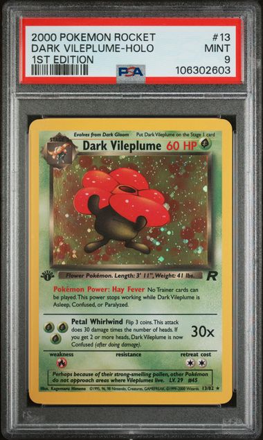 Dark Vileplume - Holo 13/82 Team Rocket 1st Edition PSA 9 106302603