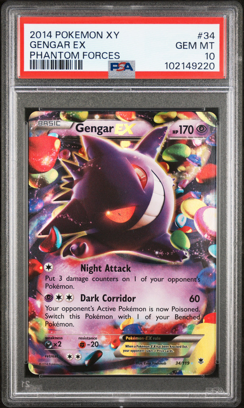 Gengar ex 34/119 XY Phantom Forces PSA 10 102149220