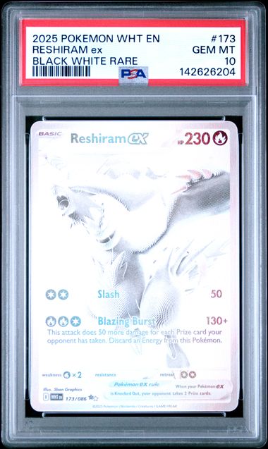 Reshiram ex 173/086 White Flare PSA 10 142626204