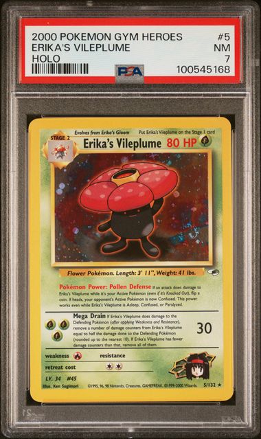 Erika's Vileplume 5/132 Gym Heroes Unlimited PSA 7 100545168