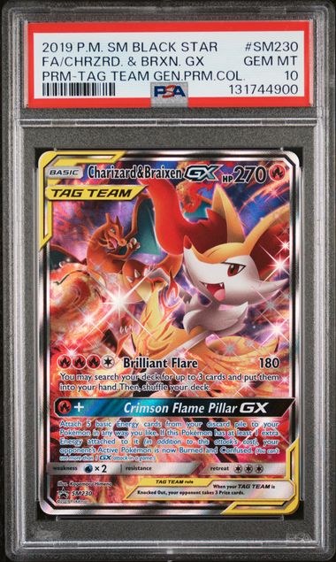 Charizard & Braixen GX SM230 Black Star Promo PSA 10 131744900