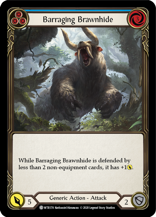 Barraging Brawnhide (Blue) [U-WTR178] Unlimited Rainbow Foil