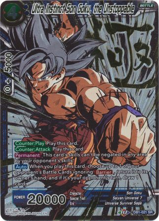 Ultra Instinct Son Goku, the Unstoppable (Alternate Art) [DB1-021]