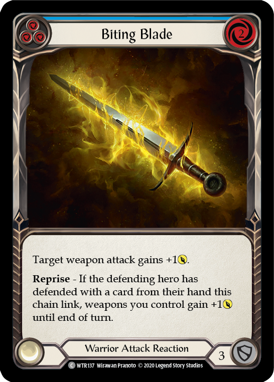Biting Blade (Blue) [U-WTR137] Unlimited Rainbow Foil
