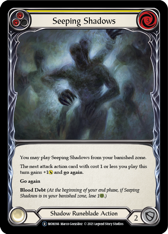 Seeping Shadows (Yellow) [U-MON166-RF] Unlimited Rainbow Foil