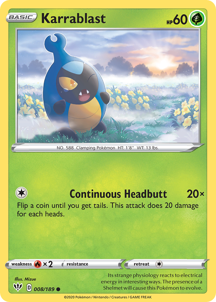 Karrablast (8/189) [Sword & Shield: Darkness Ablaze]
