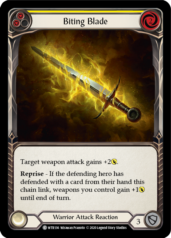 Biting Blade (Yellow) [U-WTR136] Unlimited Rainbow Foil