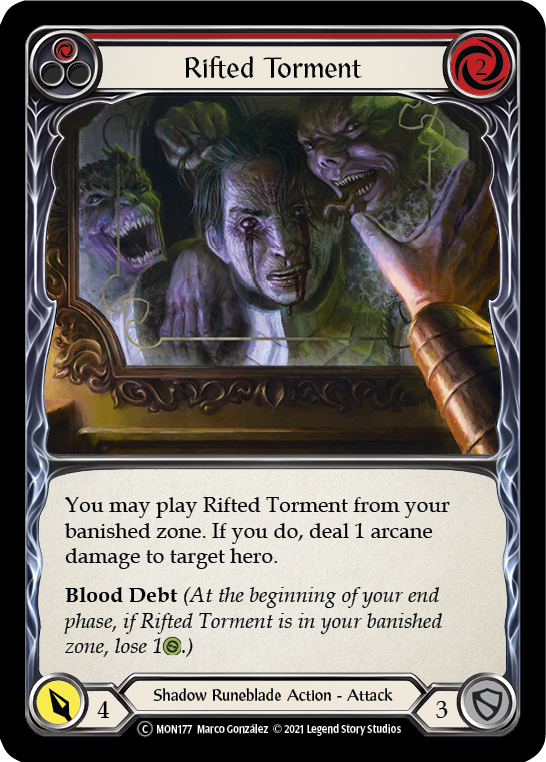 Rifted Torment (Red) [U-MON177-RF] Unlimited Rainbow Foil