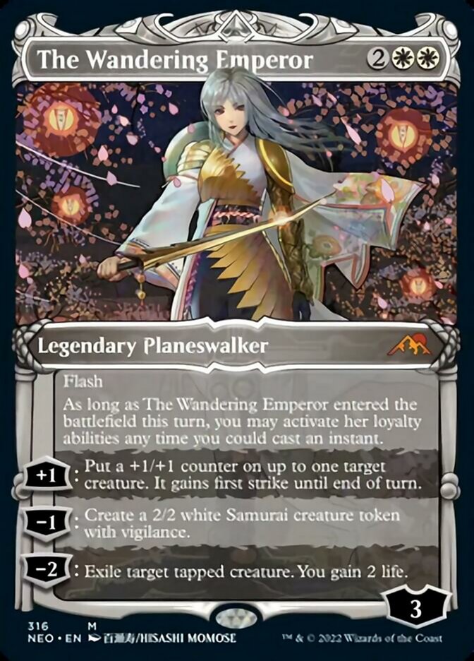 The Wandering Emperor (Showcase) (Foil Etched) [Kamigawa: Neon Dynasty]
